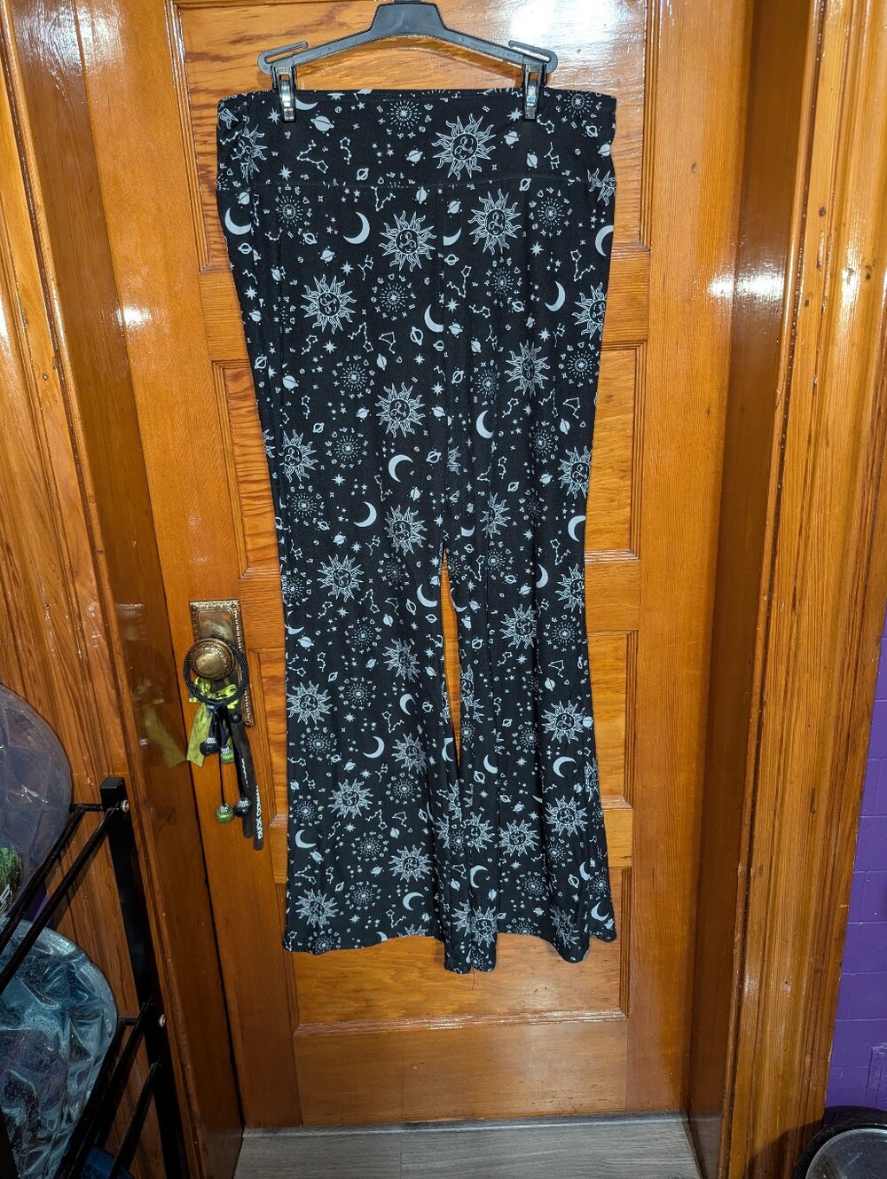 No Boundaries Black Leggings with White Celestial Print